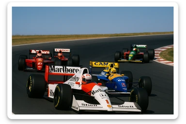 racing cars in 1990s sticker