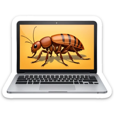 an open laptop with cockroaches crawling on it sticker