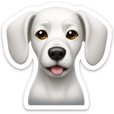 White Dog with black patches covering eyes big ears sticker