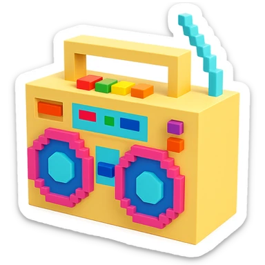 beige boombox sticker
