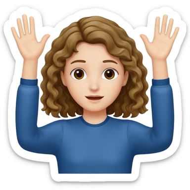 I am innocent hands up it was not me wavy hair sticker