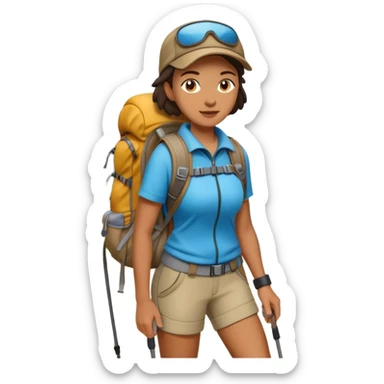 woman hiking with backpack sticker