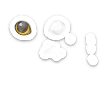 long-haired gray cat with a white line in the middle of the face sticker