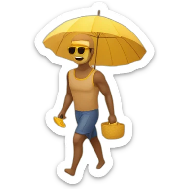 Una mañana caminando por la playa sticker