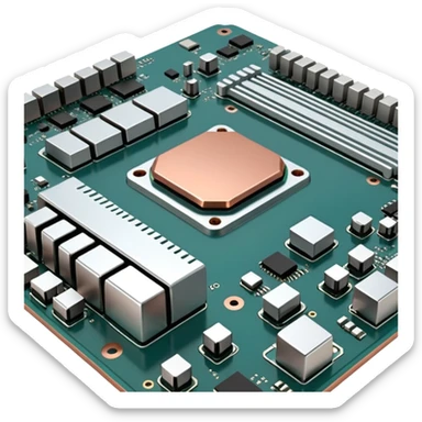 motherboard 3D oblique view sticker