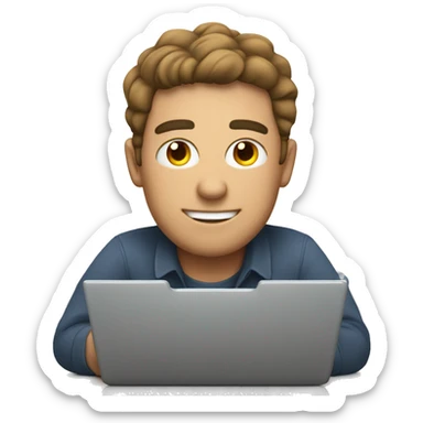 man with laptop rate with 5 stars sticker