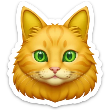 GATO AMARILLO SIN OREJAS VERDES sticker