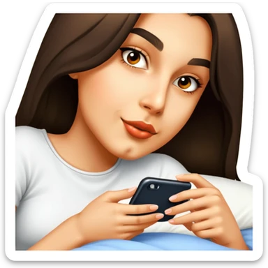 She is on the bed texting sticker