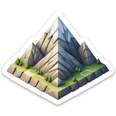Mountain shaped like a parallelogram with Kurdish cultural elements sticker