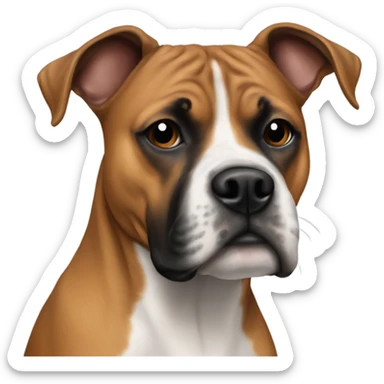 Boxer and American stafforshire terrier mix  sticker
