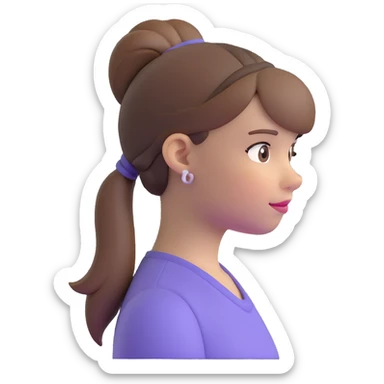 girl with brown hair and ponytail sticker