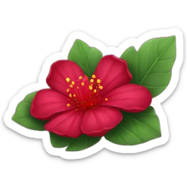 RED RUBY flower sticker