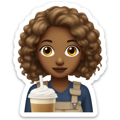 Brown Girl with frappe sticker