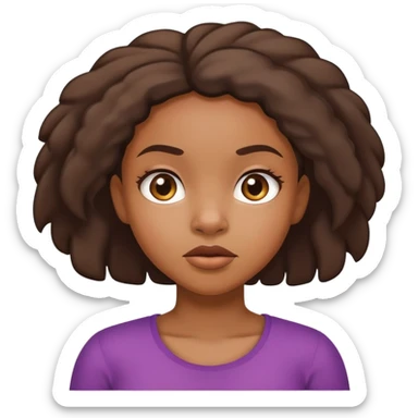 African American girl shrugging sticker