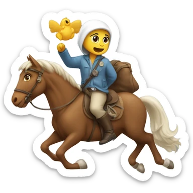un hada montando a caballo  sticker