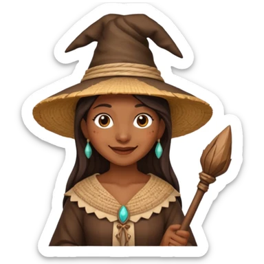 Bruja en escoba sticker