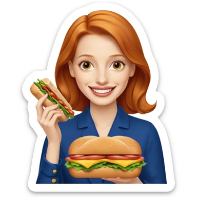 Jessica Chastain, making sandwich  sticker