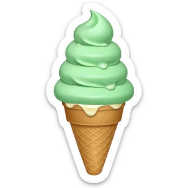 Licking a mint ice cream cone sticker