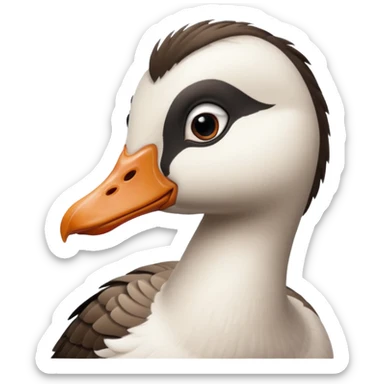 goose portrait with emo bangs sticker