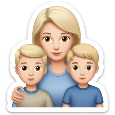 Mom and 3 boys  sticker