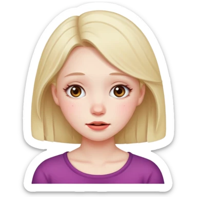 a pretty girl who is embarrassed sticker