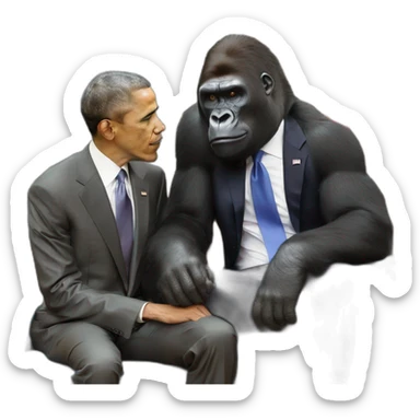 Buff Gorilla chilling with Barack Obama sticker