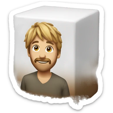 cubo com cabelo em cima sticker