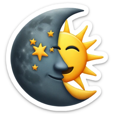Sun on moon sticker