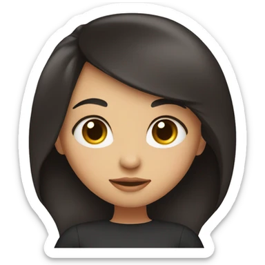 Girl with long black hair kissing girl with short brown hair sticker