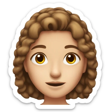 girl with brown hair and freckles on her face sticker