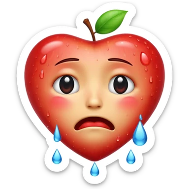 Apple emoji crying  sticker