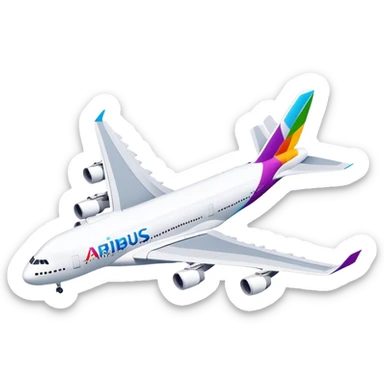 Airbus A380 - Airbus (Model Year: 2021) (Iconic colour: White with colorful tail) sticker