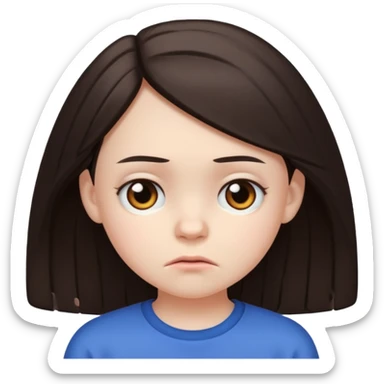 11 years old  dark brown hair hate the world sticker