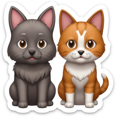 кошка и собака sticker