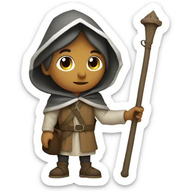 young medieval pilgrim sticker