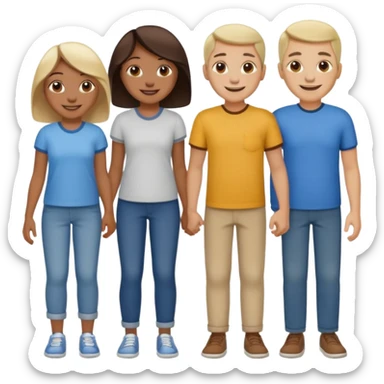 family of 5 members sticker