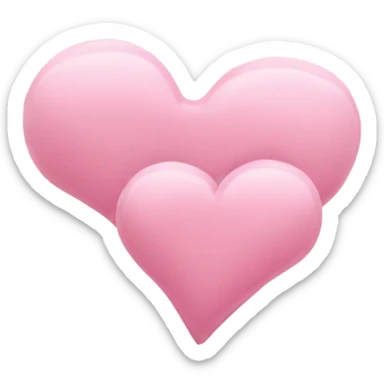 pastel Pink double hearts sticker