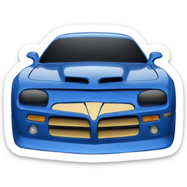 Blue trans am car sticker