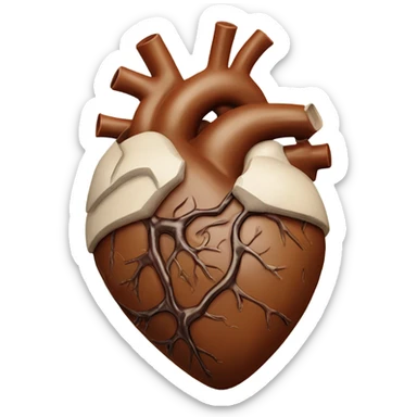 Brown anatomy heart sticker