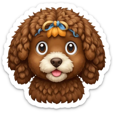 Cozy autumn brown cockapoo sticker
