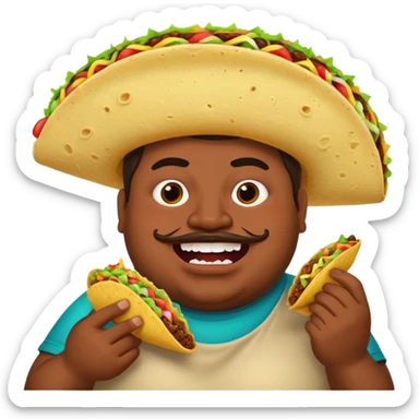 Fat mexican big teeth taco eater sticker