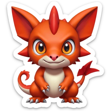 Cute Baby Digimon-Guilmon-Tyrunt-hybrid (full body) sticker