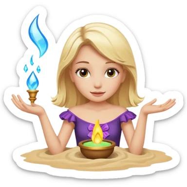 Blonde girl magic over sand sticker