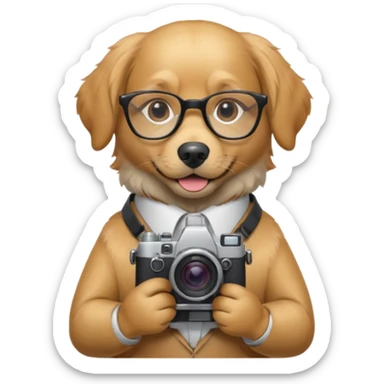 photographer dog sticker