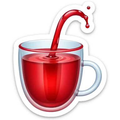 Cherry red on a cup sticker