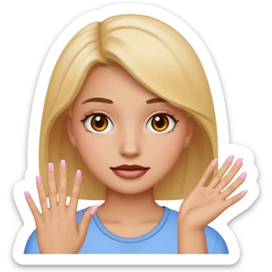 a girl with nails emoji face only sticker