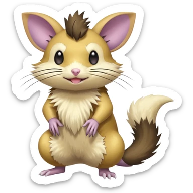 Rattata-Raticate-Emolga-Pachirisu-Cacomistl-Fakemon-hybrid-creature (full body) sticker