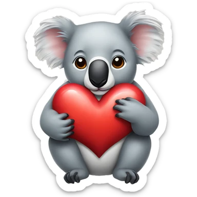 Koala heart sticker
