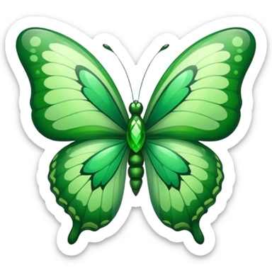 Green butterfly inside a green heart sticker
