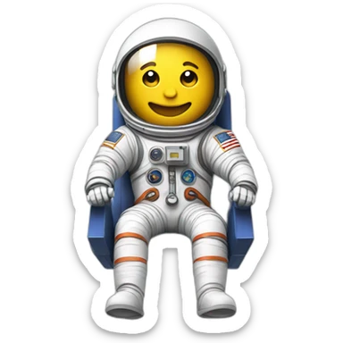 Create a rocket with an astronaut sitting sticker